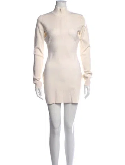 Pre-owned Gauge81 Merino Wool Mini Dress In Neutral