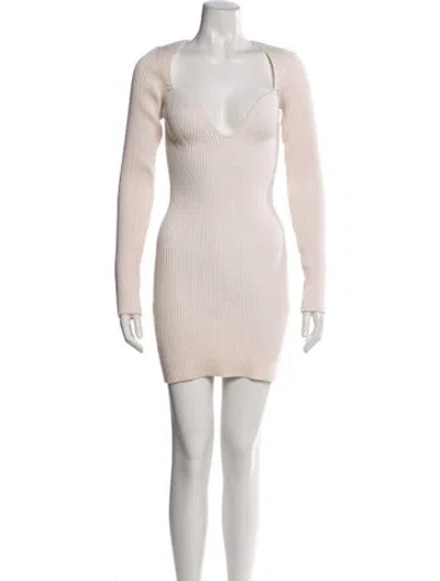 Pre-owned Gauge81 Merino Wool Mini Dress In White