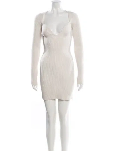 Pre-owned Gauge81 Merino Wool Mini Dress In White