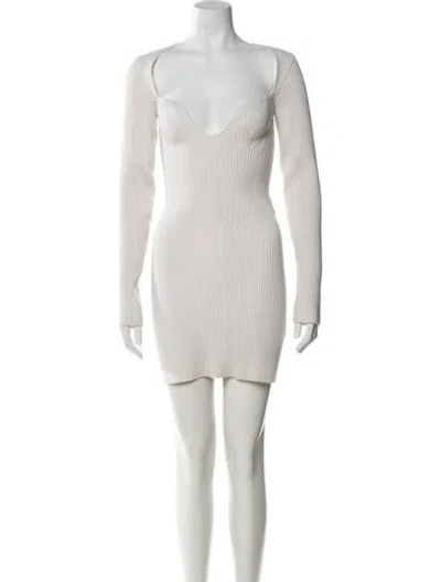 Pre-owned Gauge81 Merino Wool Mini Dress In White