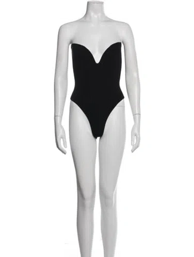 Pre-owned Gauge81 Merino Wool Strapless Bodysuit In Black