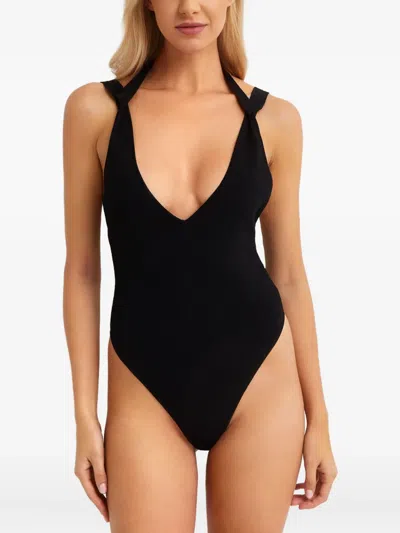 Gauge81 Mezi V-neck Swimsuit In Black