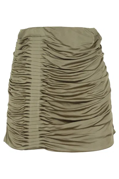 GAUGE81 GAUGE81 MILITARY GREEN MAROON PATTERN MINI SKIRT