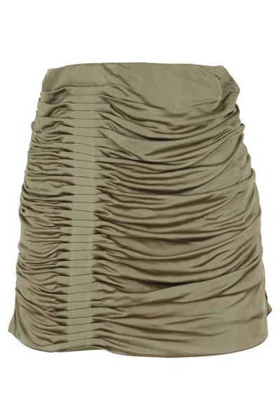 Gauge81 Military Green Maroon Pattern Mini Skirt