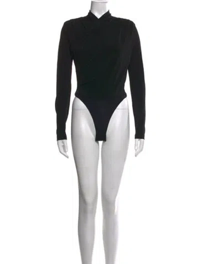 Pre-owned Gauge81 Mock Neck Long Sleeve Bodysuit In Black