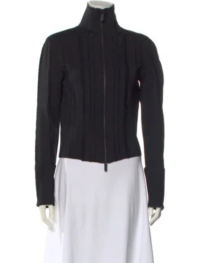 Pre-owned Gauge81 Mock Neck Long Sleeve Button-up Top In Black