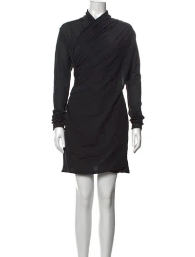 Pre-owned Gauge81 Mock Neck Mini Dress In Black