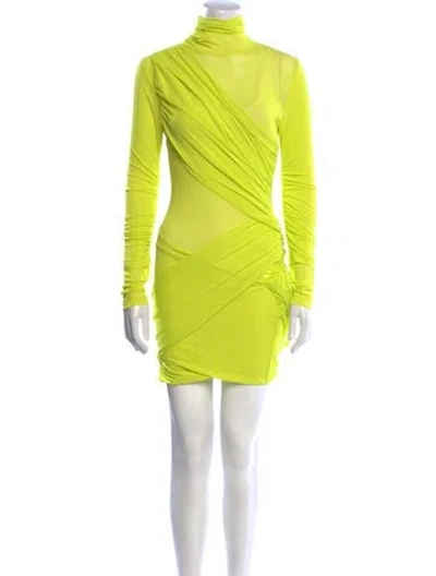 Pre-owned Gauge81 Mock Neck Mini Dress W/ Tags In Yellow