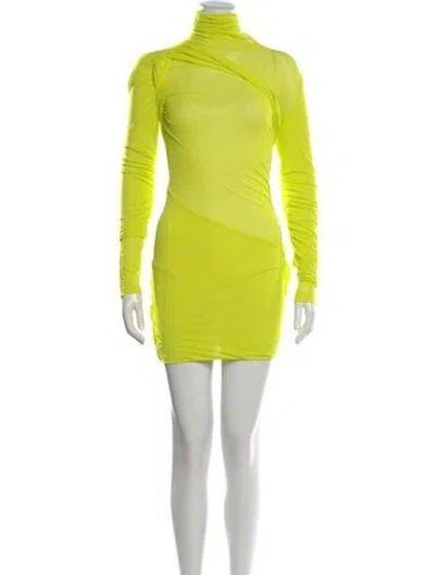 Pre-owned Gauge81 Mock Neck Mini Dress In Yellow