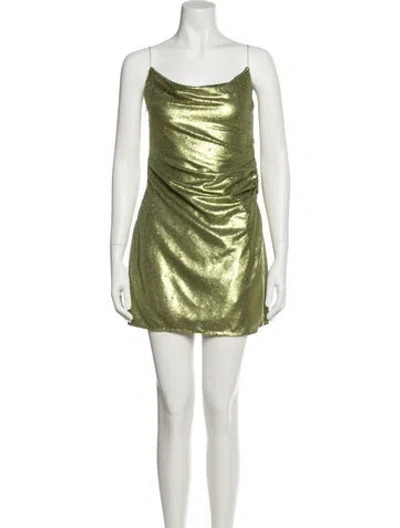 Pre-owned Gauge81 Nylon Mini Dress In Green