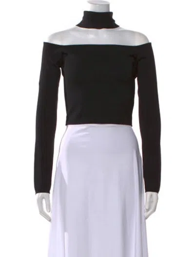 Pre-owned Gauge81 Off-the-shoulder Long Sleeve Crop Top In Black
