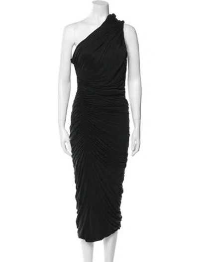 Pre-owned Gauge81 One-shoulder Long Dress In Black