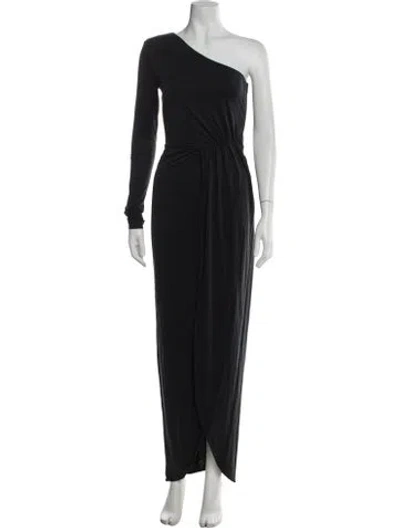 Pre-owned Gauge81 One-shoulder Long Dress In Black