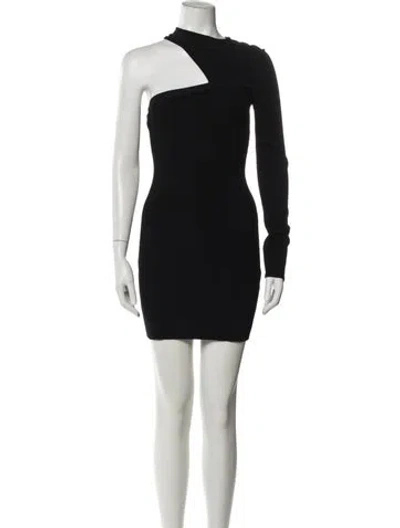 Pre-owned Gauge81 One-shoulder Mini Dress In Black