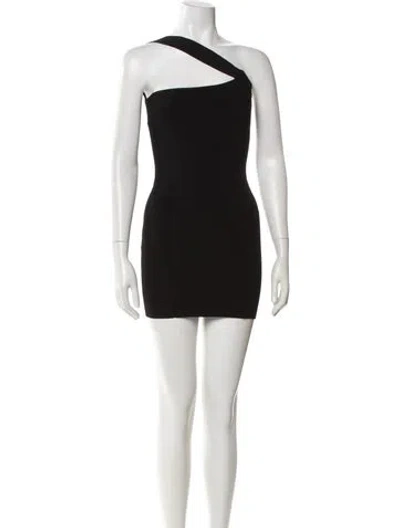 Pre-owned Gauge81 One-shoulder Mini Dress In Black