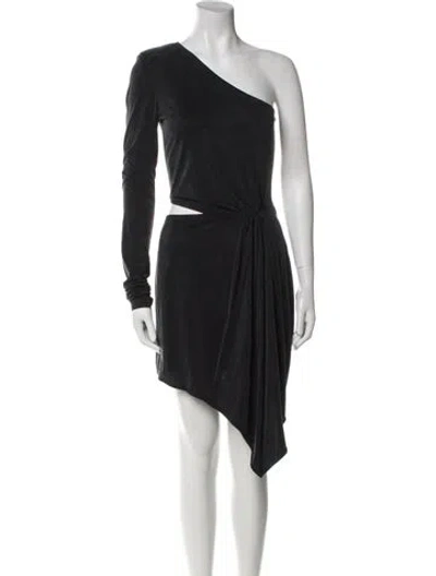 Pre-owned Gauge81 One-shoulder Mini Dress In Black