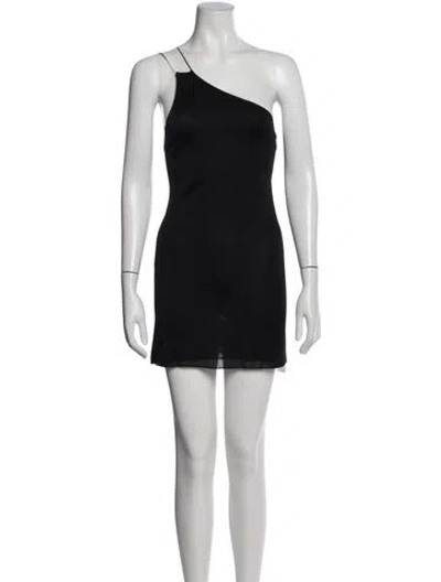 Pre-owned Gauge81 One-shoulder Mini Dress In Black