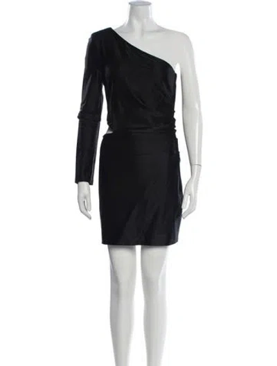 Pre-owned Gauge81 One-shoulder Mini Dress In Black