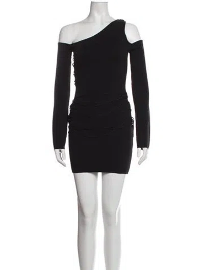 Pre-owned Gauge81 One-shoulder Mini Dress In Black
