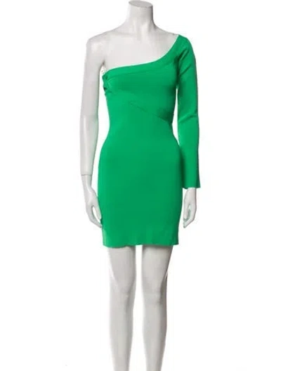 Pre-owned Gauge81 One-shoulder Mini Dress In Green
