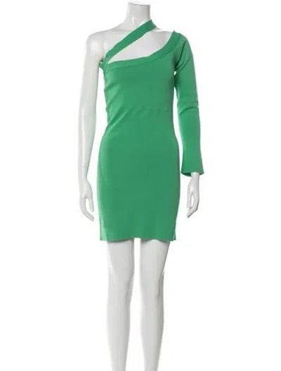 Pre-owned Gauge81 One-shoulder Mini Dress In Green