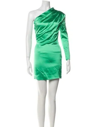 Pre-owned Gauge81 One-shoulder Mini Dress In Green