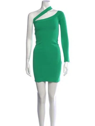 Pre-owned Gauge81 One-shoulder Mini Dress In Green