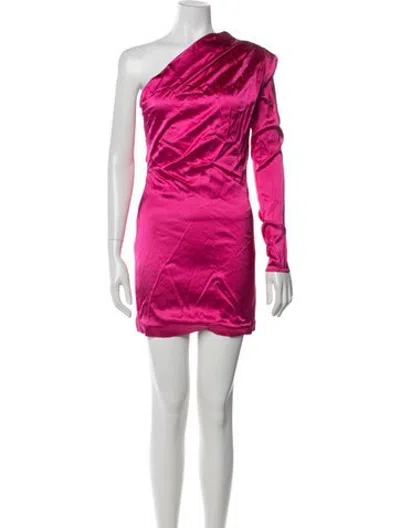 Pre-owned Gauge81 One-shoulder Mini Dress In Pink