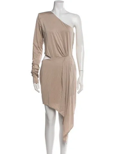 Pre-owned Gauge81 One-shoulder Mini Dress W/ Tags In Neutrals