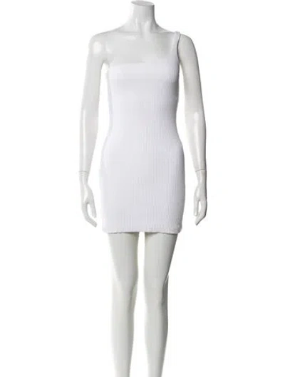 Pre-owned Gauge81 One-shoulder Mini Dress In White