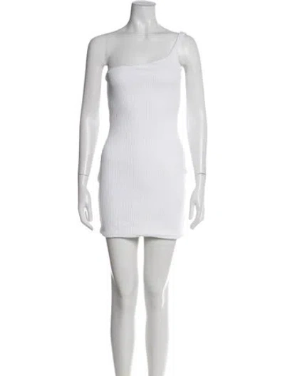 Pre-owned Gauge81 One-shoulder Mini Dress In White