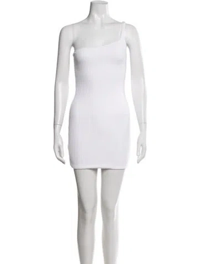 Pre-owned Gauge81 One-shoulder Mini Dress In White