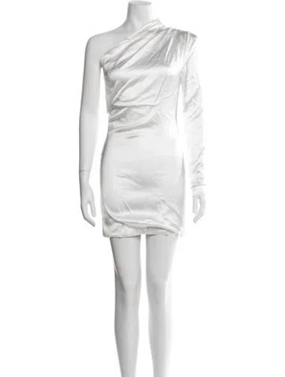 Pre-owned Gauge81 One-shoulder Mini Dress In White