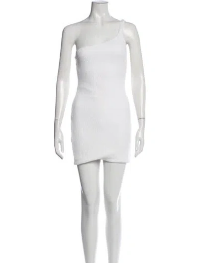 Pre-owned Gauge81 One-shoulder Mini Dress In White