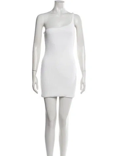 Pre-owned Gauge81 One-shoulder Mini Dress In White