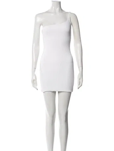 Pre-owned Gauge81 One-shoulder Mini Dress In White