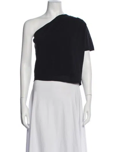 Pre-owned Gauge81 One-shoulder Short Sleeve Top In Black