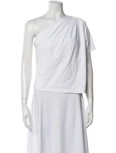 Pre-owned Gauge81 One-shoulder Short Sleeve Top In White