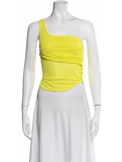 Pre-owned Gauge81 One-shoulder Sleeveless Crop Top In Yellow