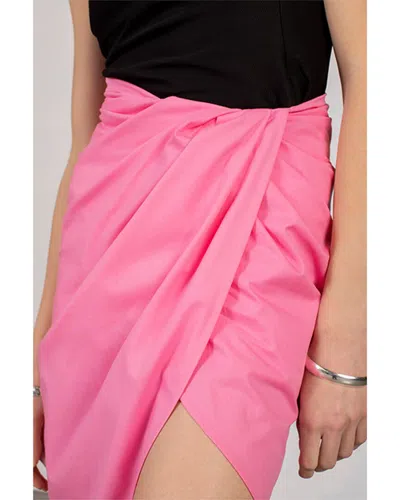 Gauge81 Paita Linen-blend Midi Skirt In Pink