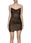 GAUGE81 PERRY RUCHED MINI DRESS IN BLACK/NATURAL