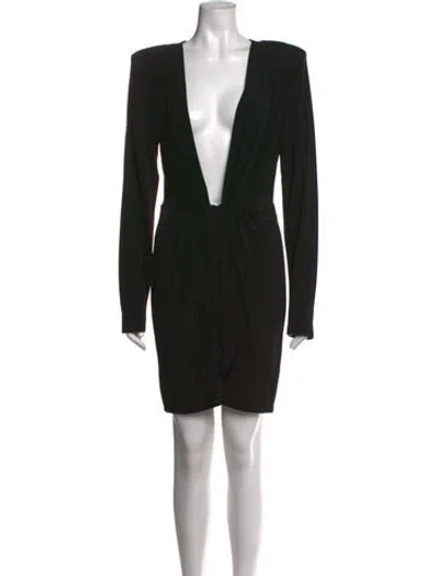 Pre-owned Gauge81 Plunge Neckline Mini Dress In Black