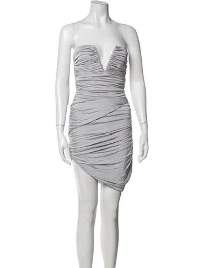 Pre-owned Gauge81 Plunge Neckline Mini Dress W/ Tags In Silver