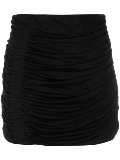 Gauge81 Ruched Jersey Miniskirt In Black
