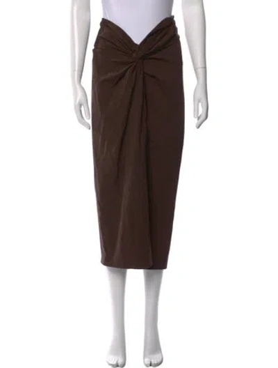 Pre-owned Gauge81 Ruffle Embellishment Midi Length Skirt In Brown