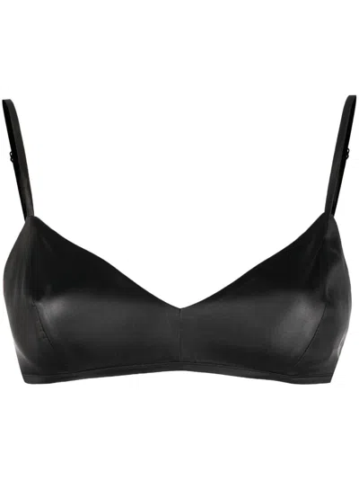 Gauge81 Satin Bralette Top In Black