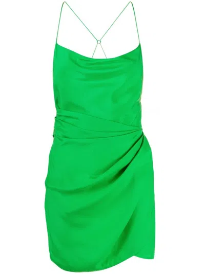 Gauge81 Scoop-neck Gathered Minidress In Green