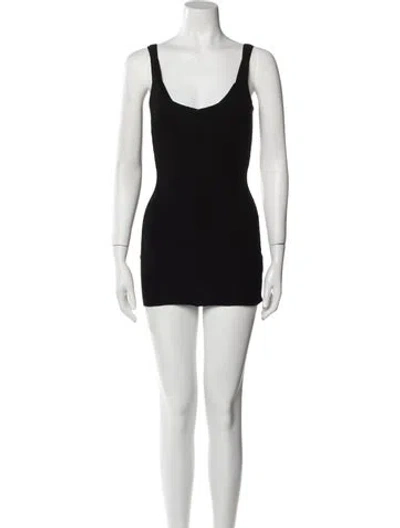 Pre-owned Gauge81 Scoop Neck Mini Dress In Black