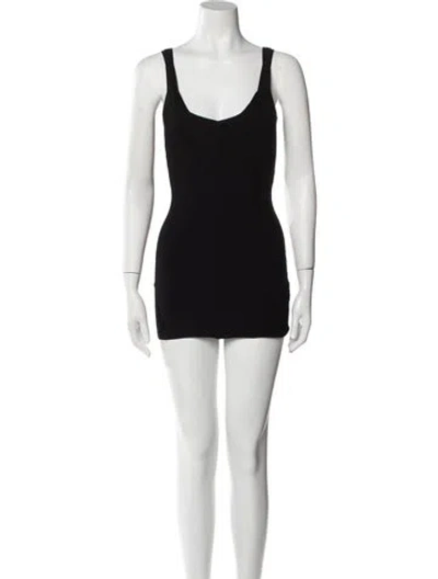 Pre-owned Gauge81 Scoop Neck Mini Dress In Black