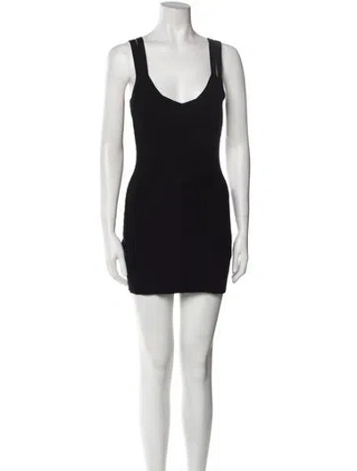 Pre-owned Gauge81 Scoop Neck Mini Dress In Black